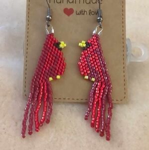 Cardinal earrings